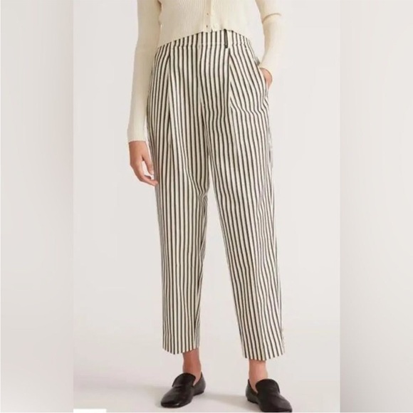 Everlane Black and White Striped Cropped Pants - Picture 2 of 10